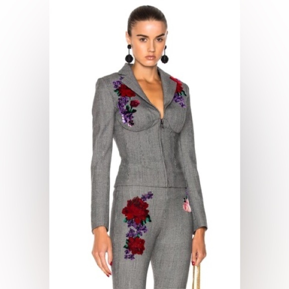 La Perla Rare Prince of Wales Corset Jacket in Black & White 38IT/2US